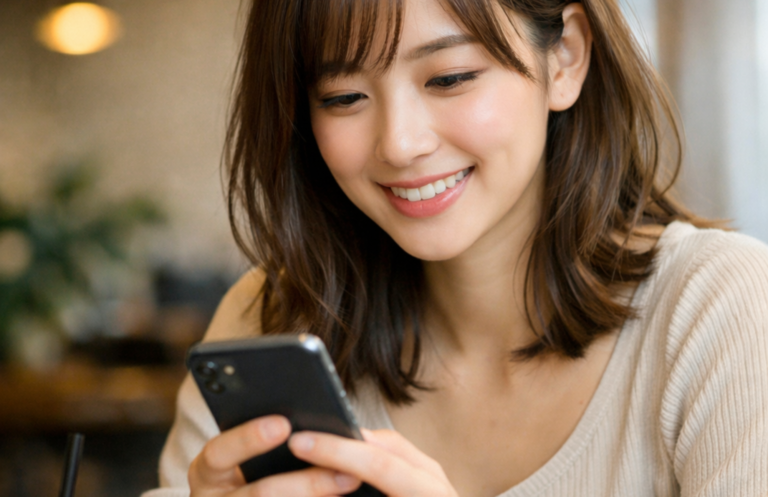 PCMAXで出会いを探す女性のイメージ